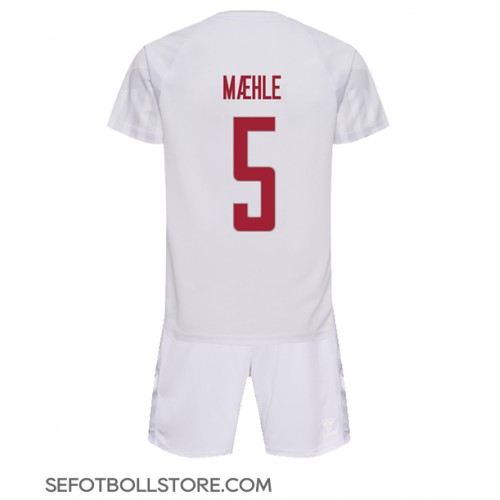 Danmark Joakim Maehle #5 Replika babykläder Bortaställ Barn VM 2022 Kortärmad (+ korta byxor)